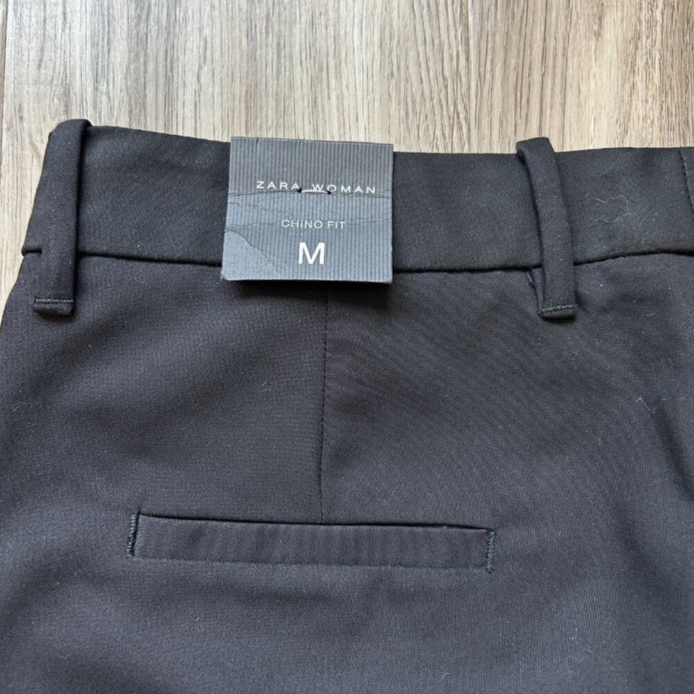 Zara Women's Black Chino Fit Trouser Pants - Picture 3 of 3
